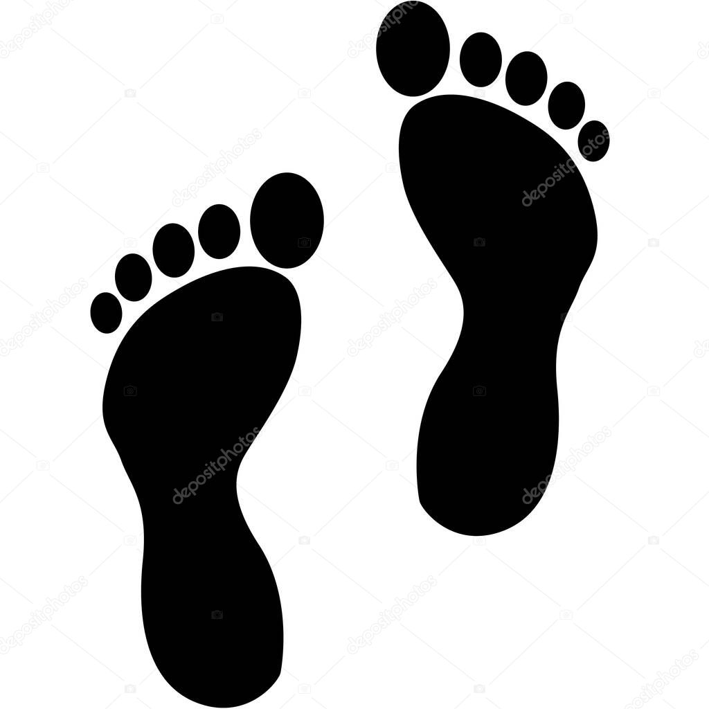human footprint icon on white background. footprint symbol. barefoot step mark sign. flat style.