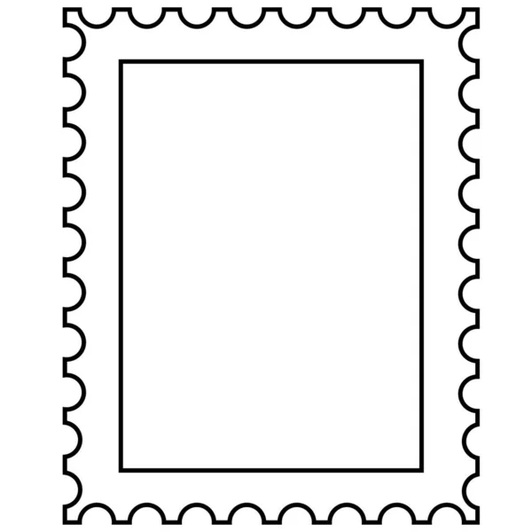 Значок Почтовой Марки Белом Фоне Кудрявый Знак Рамы Плоский Стиль — стоковый вектор