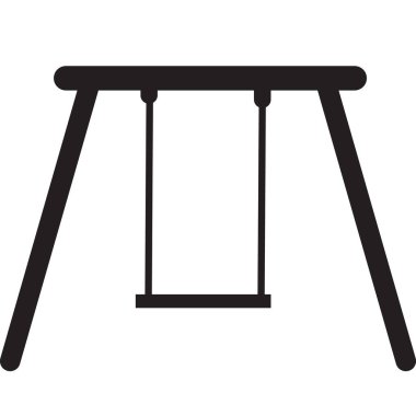 Beyaz arkaplanda sallanan simge. Salıncak. düz biçim.