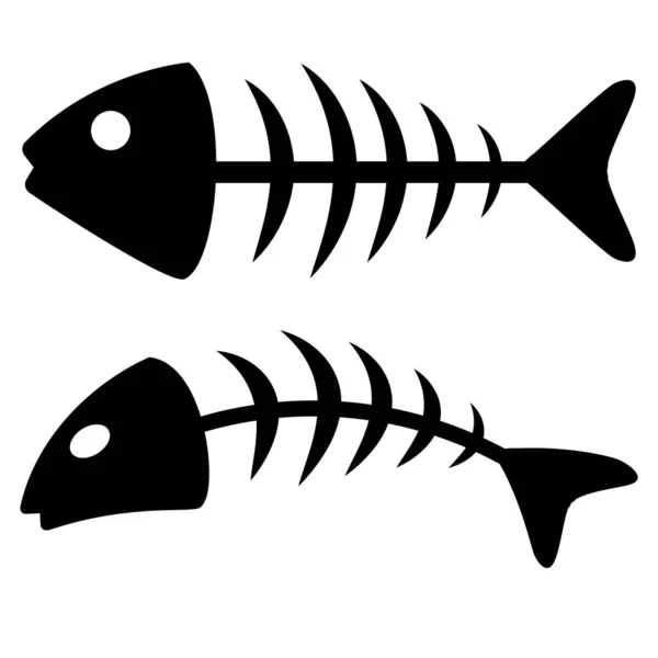 Fish Bone Icon White Background Fish Skeleton Sign Fishbone Symbol — Stock vektor