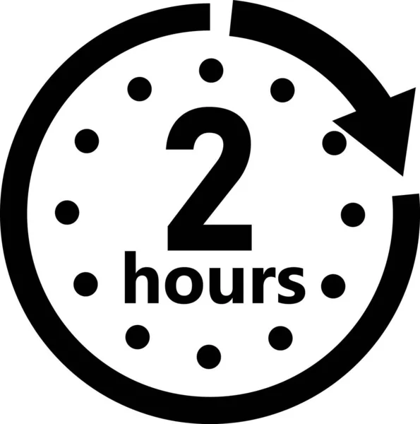 Zwei Stunden Pfeil Symbol Auf Weißem Hintergrund Stunden Zeichen Timer — Stockvektor