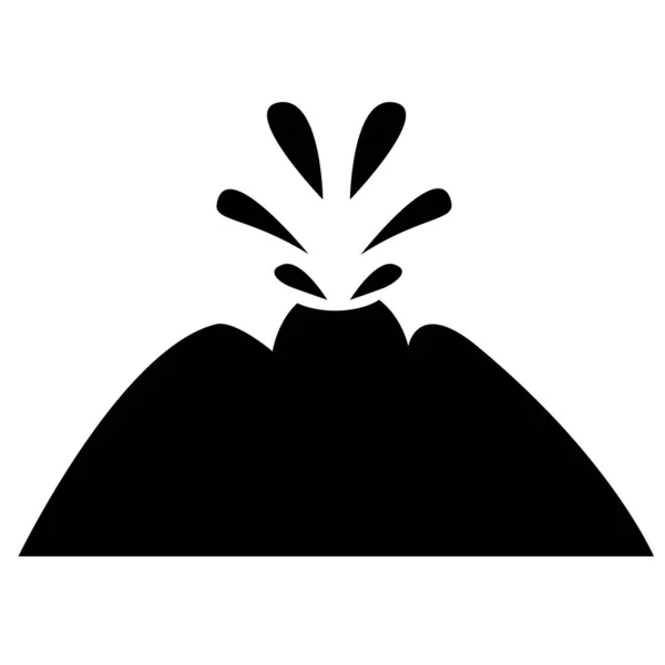 Icono Del Volcán Sobre Fondo Blanco Señal Erupción Del Volcán — Vector de stock