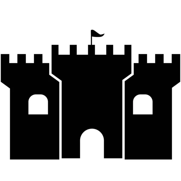 Castle Tower Icon White Background Castle Logo Flat Style — 图库矢量图片