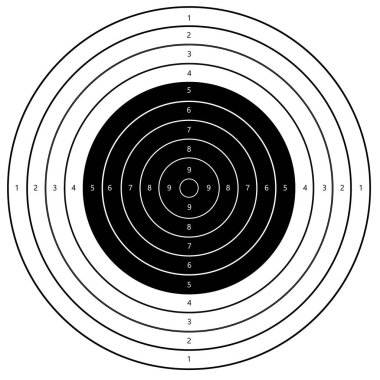 blank gun target. bullseye shooting target sign. shooting target symbol. flat style.