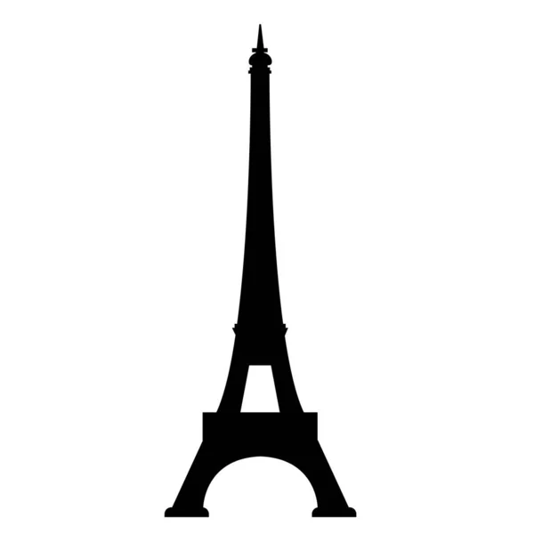 Eiffel Tower Black White Background Eiffel Tower Sign Flat Style — Stock vektor
