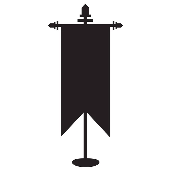Значок Боевого Флага Белом Фоне Военный Баннер Игр Средневековый Вертикальный — стоковый вектор