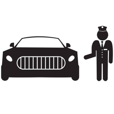 Beyaz arka planda otel park ikonu. Park levhası. düz biçim.