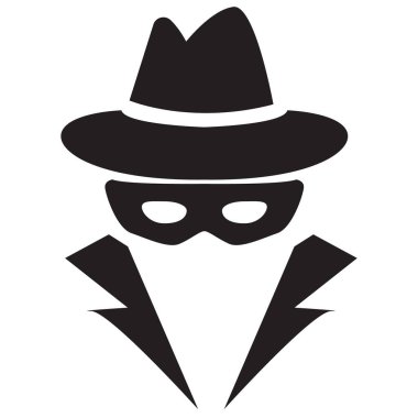 spy icon on white background. agent sign. spy silhouette. flat style.