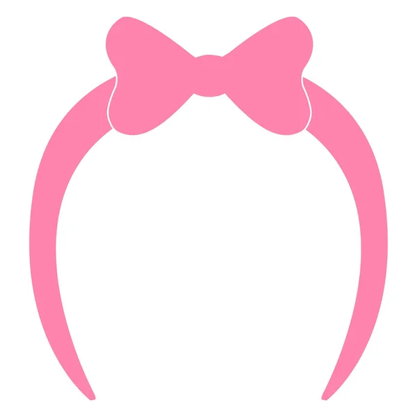 Pink Headband Bow White Background Headband Bow Small Girl Icon —  Vetores de Stock