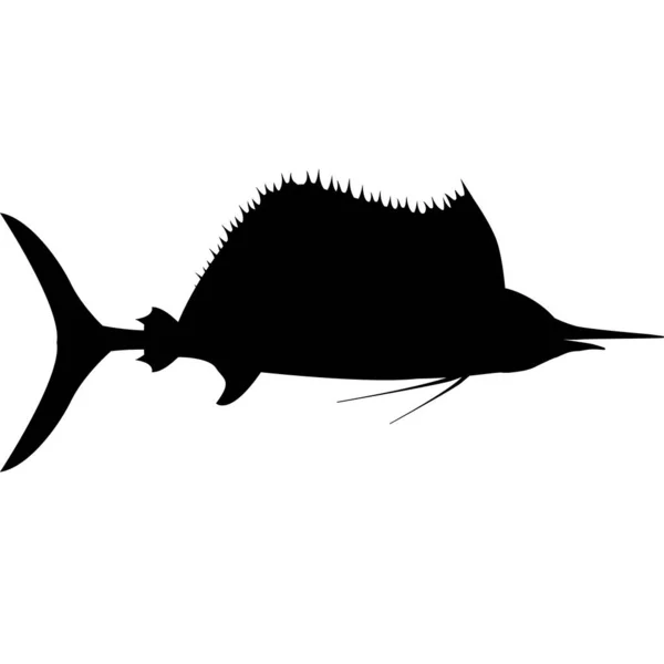 Sailfish Icon White Background Marlin Sea Fish Sign Symbol Swordfish — Vector de stock