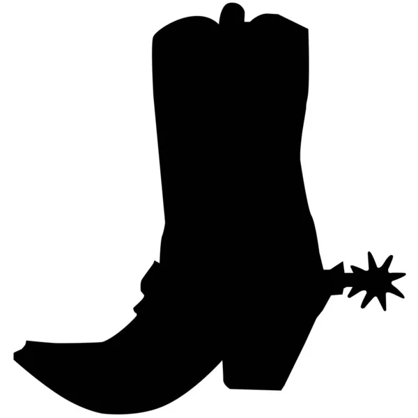 Cowboy Boot Icon White Background Black Cowboy Boot Sign Flat — Archivo Imágenes Vectoriales