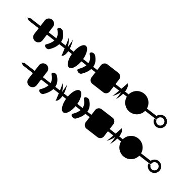Shish kebab on skewers icon on white background. kebab sign. meat on skewers symbol. flat stye