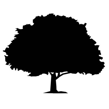 oak tree icon on white background. tree silhouette. oak tree logo. flat style.