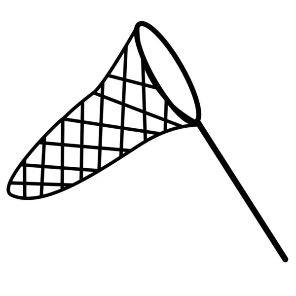 Butterfly Catching Net Icon White Background Butterfly Net Sign Flat — 图库矢量图片