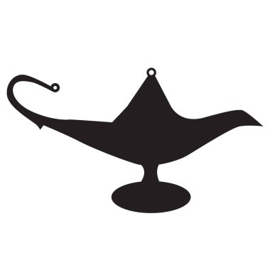 magic oil lamp icon on white background. magic lamp logo. flat style. 