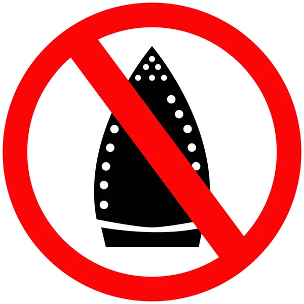 Ironing Allowed White Background Ironing Prohibition Sign Flat Style — Archivo Imágenes Vectoriales