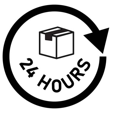 Fast Delivery icon on white background. logo badge Free delivery service. 24 hours service sign. flat style.