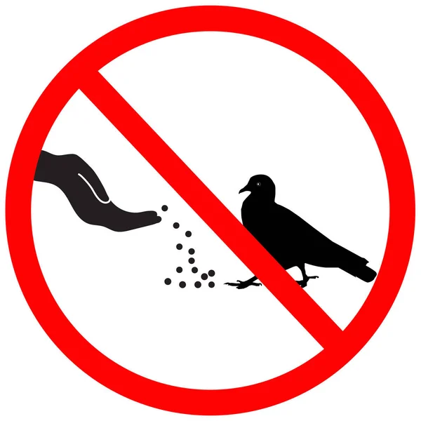 Feed Birds Forbidden Sign Stop Feed Animals Beware Flat Style — 图库矢量图片
