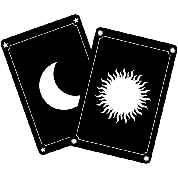 Tarot Cards Icon White Background Magic Superstition Fortune Telling Sign — Stock Vector