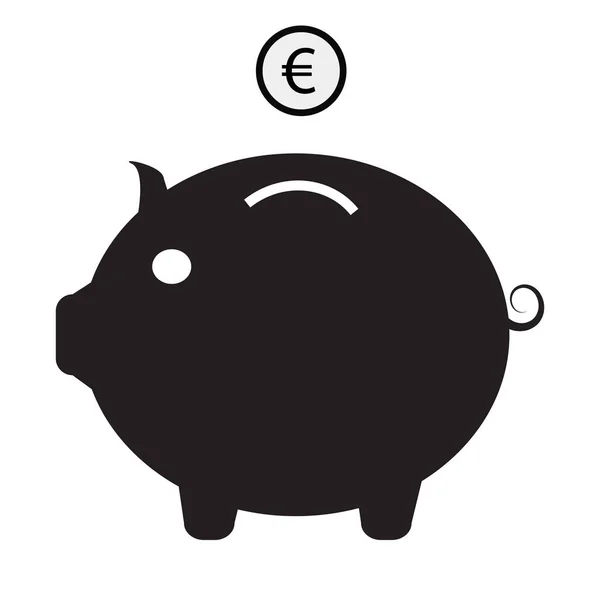 Piggy Bank Icon White Background Pound Coin Sign Piggy Bank — Image vectorielle
