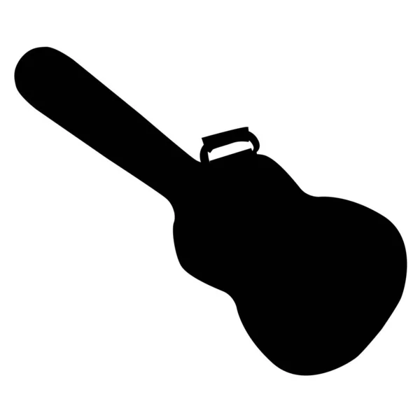 Acoustic Guitar Case Silhouette White Background Guitar Case Sign Flat — Archivo Imágenes Vectoriales