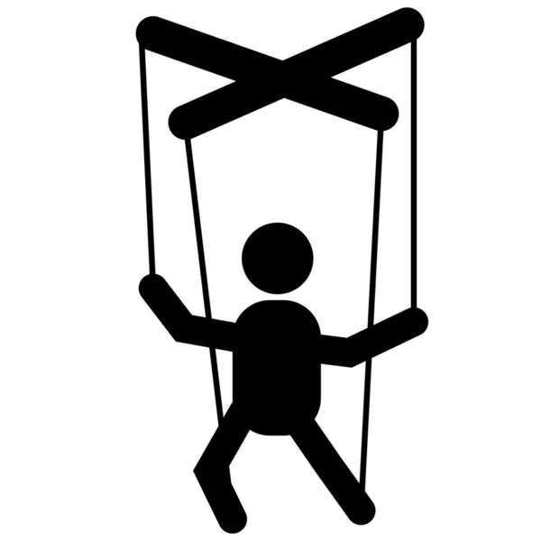 Icono Marioneta Sobre Fondo Blanco Muñeca Marioneta Símbolo Marioneta Estilo — Vector de stock