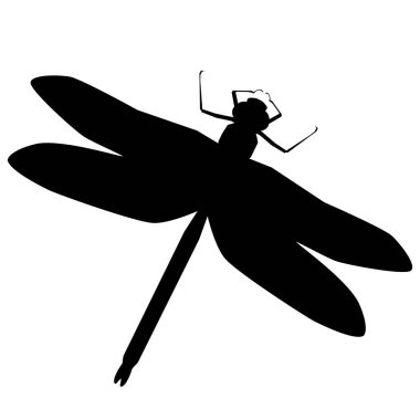 Beyaz arka planda siyah yusufçuk ikonu. Yusufçuklar imzalar. düz biçim.