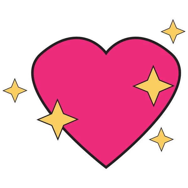 Glittrande Hjärta Kärlek Emoji Ikon Vit Bakgrund Iphone Lysa Hjärta — Stock vektor