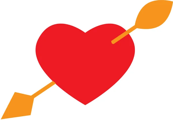 Εικονίδιο Emoji Καρδιά Και Βέλος Λευκό Φόντο Κόκκινη Ρομαντική Καρδιά — Διανυσματικό Αρχείο