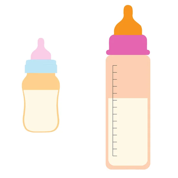 Іконка Дитячої Пляшки Білому Тлі Дитяче Молоко Пляшці Харчування Пластиковій — стоковий вектор