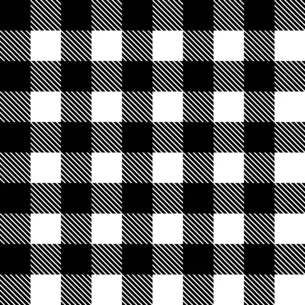 Tartanský Vzor Black White Tartan Skotsko Bezproblémové Bílý Černý Dřevorubec — Stockový vektor