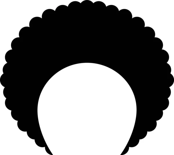 Afro Hair Icon White Background Curly Head Sign Afro Hair — Stock Vector