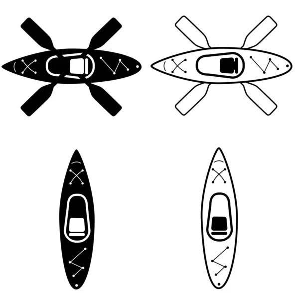 Kajak Mit Gekreuztem Auf Weißem Hintergrund Kajak Logo Kajak Aus — Stockvektor