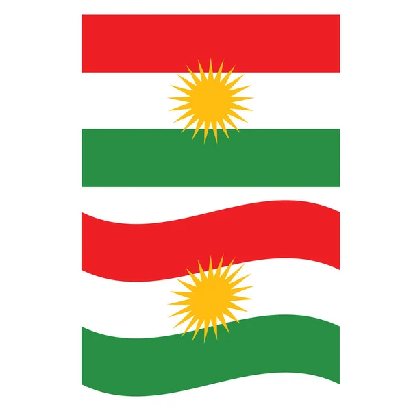 Kurdistan Flag Kurdistan Flag Illustration Kurdistan Waving Flag Flat Style — Stock Vector