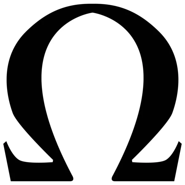 Omega Řecké Písmeno Ikona Bílém Pozadí Symbol Omega Omega Velká — Stockový vektor