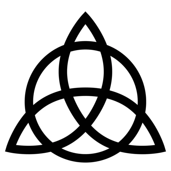 Triquetra Symbol Auf Weißem Hintergrund Endlosschleife Zeichen Verzahnt Mit Kreis — Stockvektor