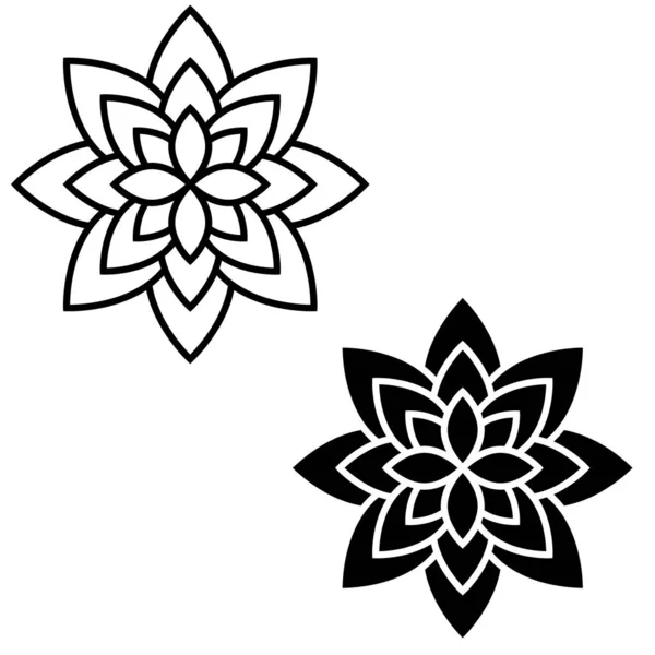 Flor Vida Icono Sobre Fondo Blanco Icono Flor Loto Flor — Vector de stock