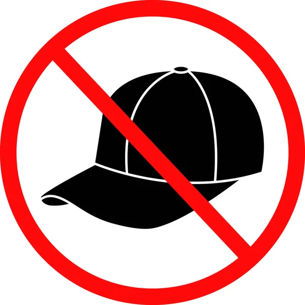 Pas Panneau Interdiction Chapeau Sur Fond Blanc Pas Symbole Chapeau — Image vectorielle