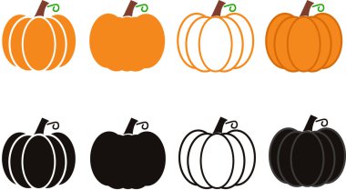 Pumpkin icon on white background. Pumpkin squash for Halloween. Thanksgiving sign. flat style clipart