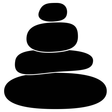 Spa taşı vektör simgesi. Taş piramit işareti. düz biçim.