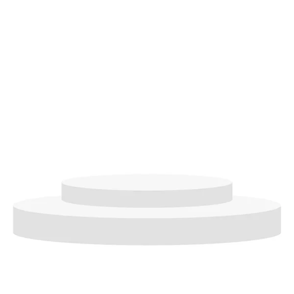 Weiße Podium Attrappe Auf Weißem Hintergrund Weiß Glänzend Realistische Schlanke — Stockvektor