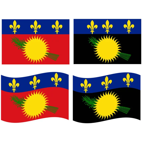 Drapeau Guadeloupe Drapeau Guadeloupe Drapeau Guadeloupe Style Plat — Image vectorielle