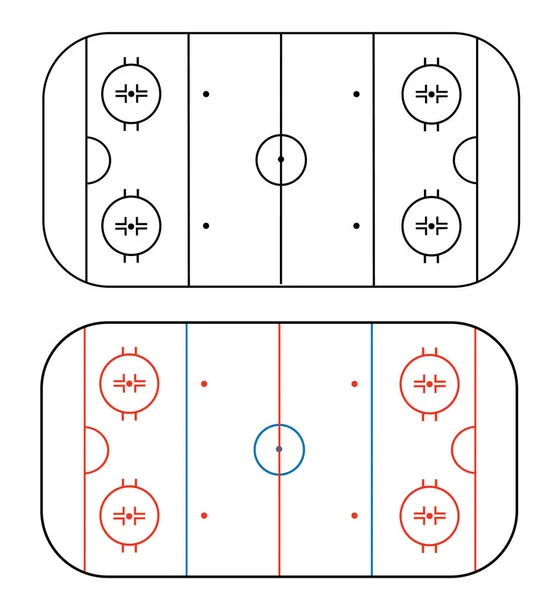 Ice hockey field on white background. ice hockey rink sign. Outline of lines on an ice hockey rink. flat style.