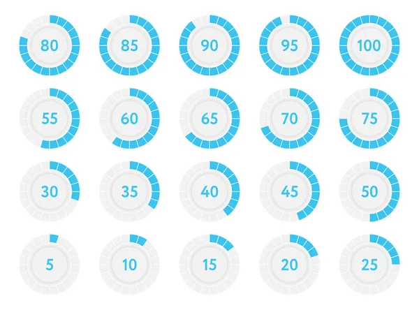 Porcentaje Infografía Diagramas Progreso Círculos Gráficos Azules Por Ciento Ilustración —  Fotos de Stock