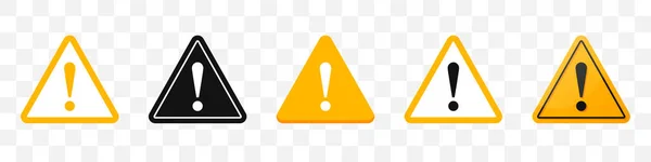 Danger Sign Icons Collection Set Attention Sign Icons Yellow Vector — Stock Photo, Image