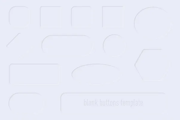 Leere Web Buttons Templatesammlung Mit Schatten Grau — Stockfoto