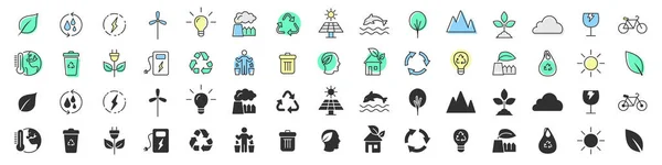 環境と環境に優れたアイコンコレクション2つの異なるスタイルで — ストック写真
