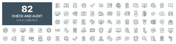 Check Audit Line Icons Collection Vector Illustration Eps10 — Stock Photo, Image