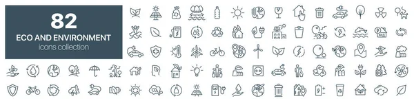 Eco Environment Line Icons Collection Vector Illustration Eps10 — Stock Photo, Image