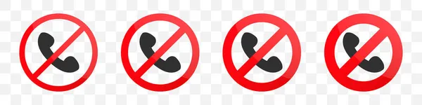 Знак Заборони Збирає Телефонні Дзвінки Векторні Ілюстрації — стокове фото